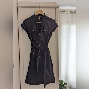 H&M Black Button Up Dress Size 8